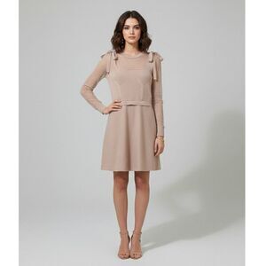 RED VALENTINO Knit & Polka Dot Tulle Mini Dress - Nude/Blush Women's S